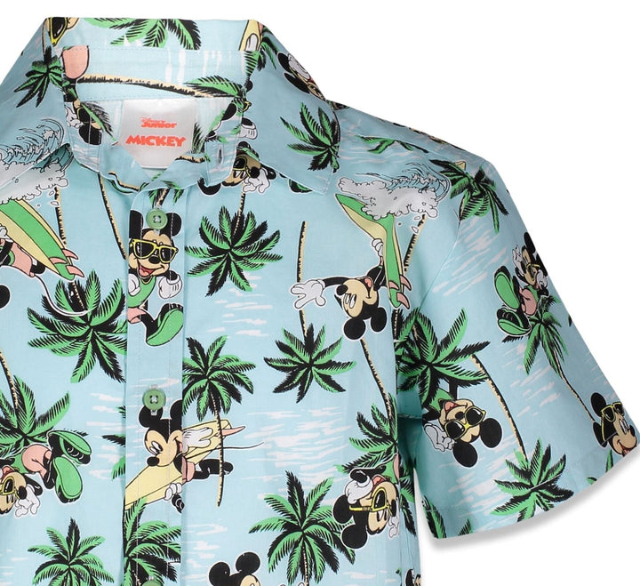 Disney Mickey Mouse Hawaiian Button Down Dress Shirt - imagikids