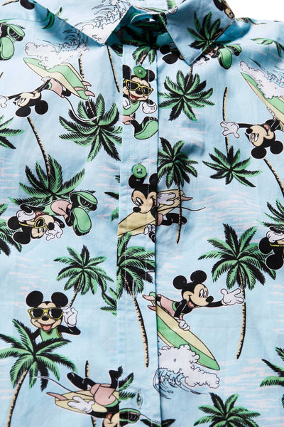 Disney Mickey Mouse Hawaiian Button Down Dress Shirt - imagikids
