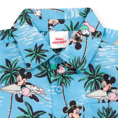 Disney Mickey Mouse Hawaiian Button Down Shirt and Shorts - imagikids