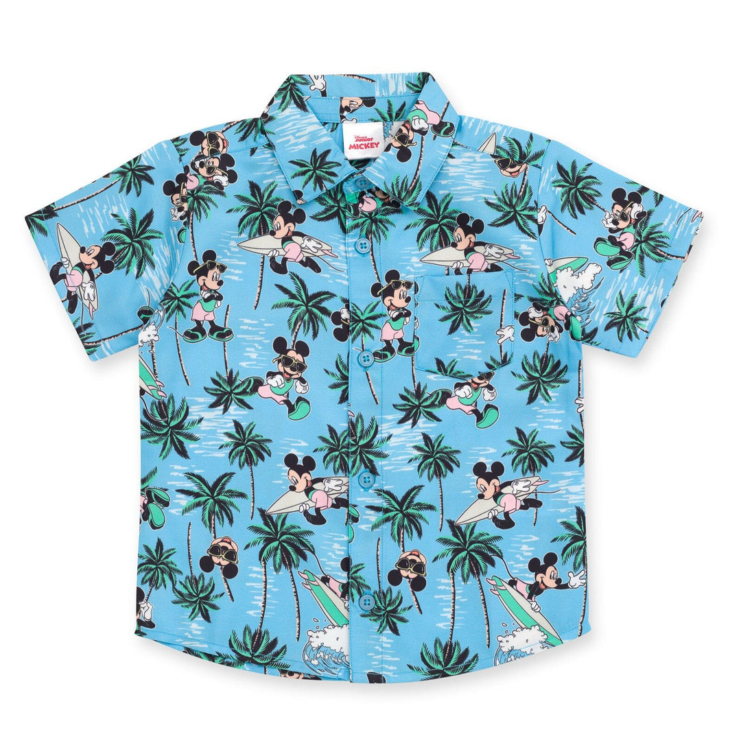 Disney Mickey Mouse Hawaiian Button Down Shirt and Shorts - imagikids