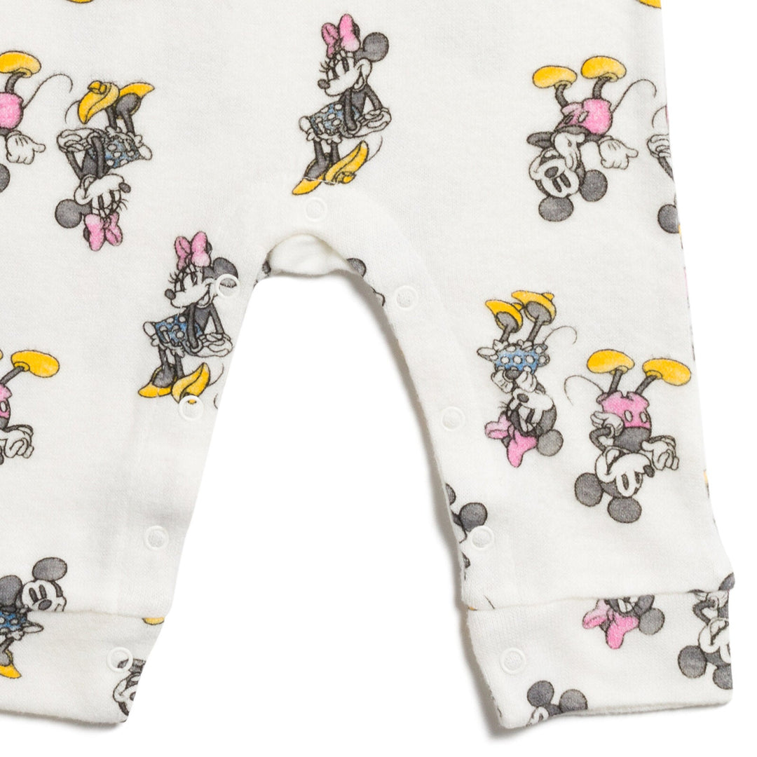 Disney Mickey Mouse Minnie Mouse Baby Girls Snap Sleep N' Play Coverall Newborn to Infant - imagikids