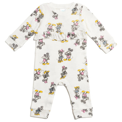 Disney Mickey Mouse Minnie Mouse Baby Girls Snap Sleep N' Play Coverall Newborn to Infant - imagikids