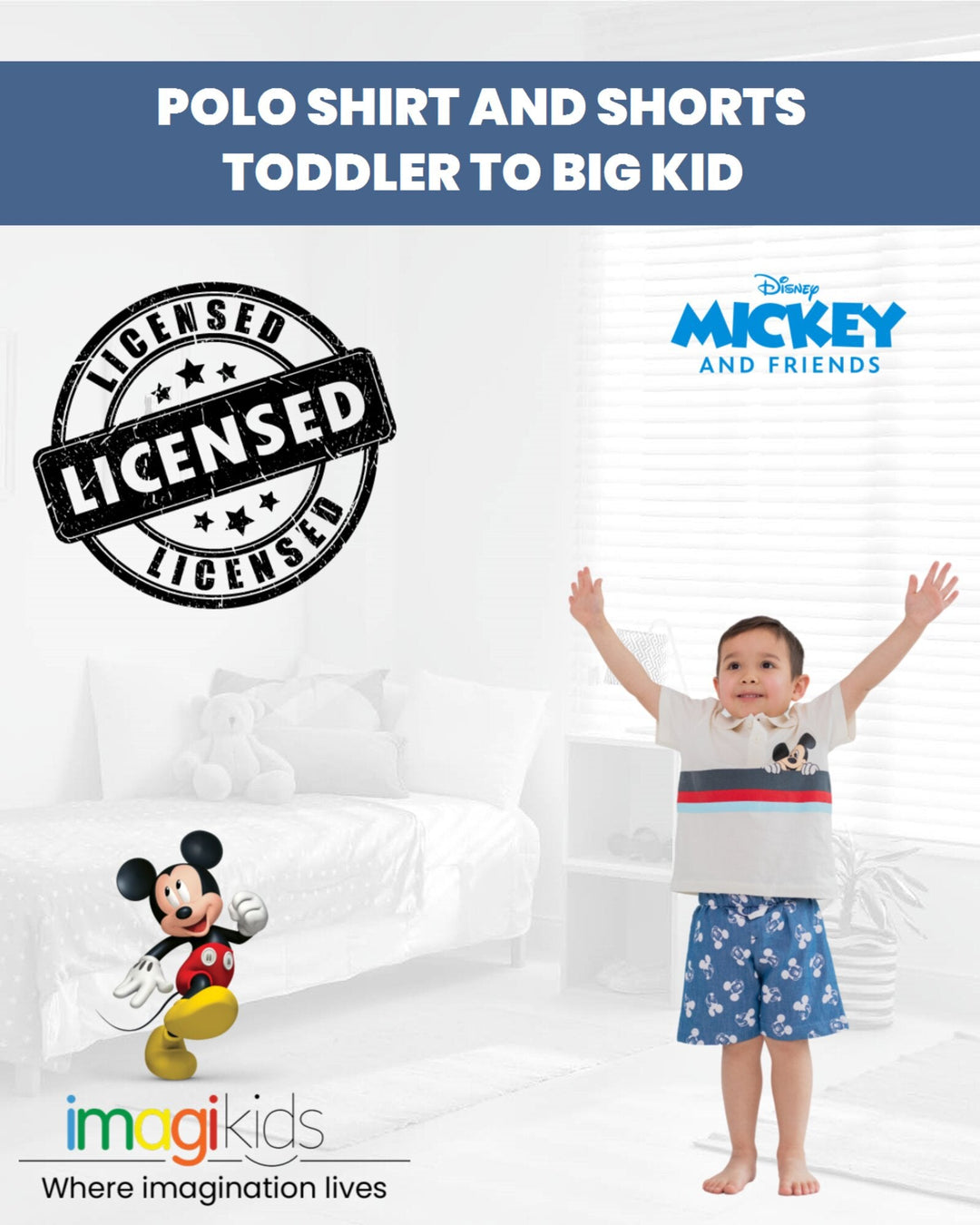 Disney Mickey Mouse Polo Shirt and Shorts - imagikids