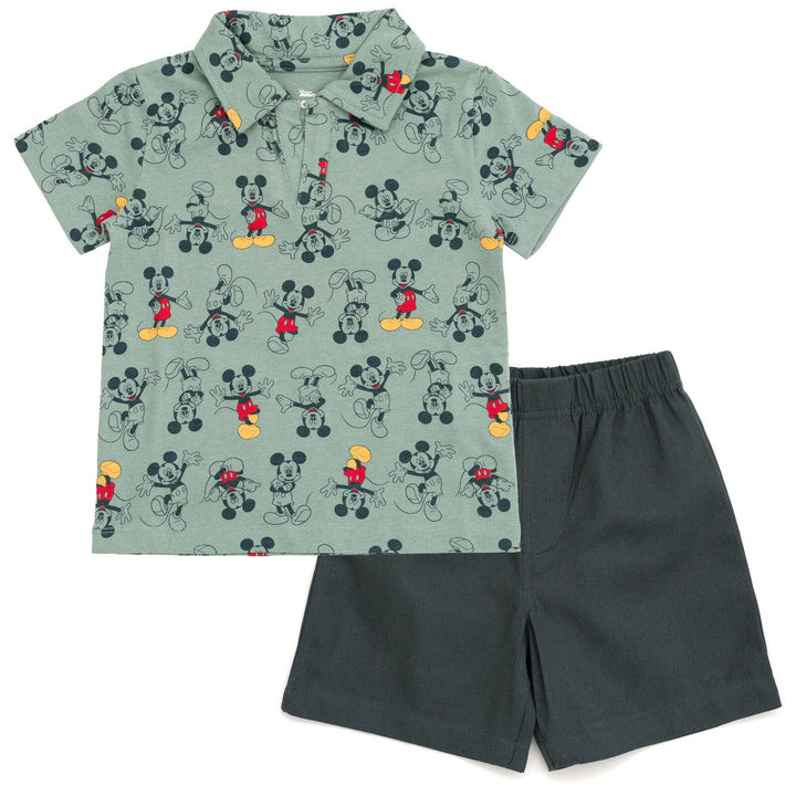 Disney Mickey Mouse Polo Shirt and Twill Shorts Outfit Set - imagikids