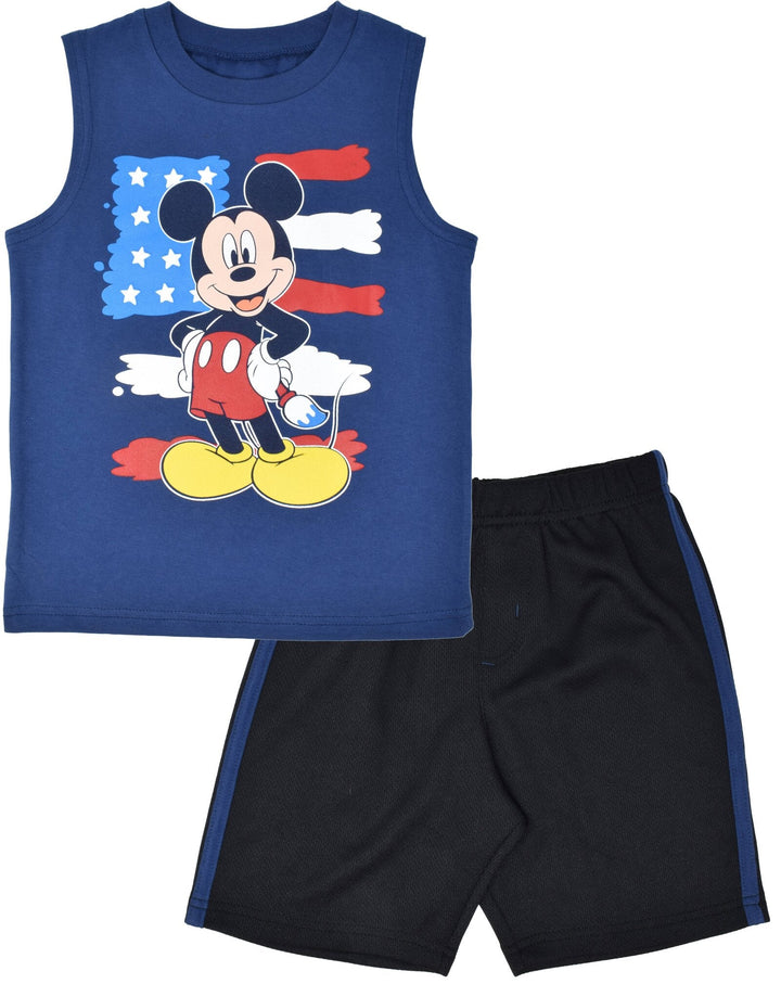 Disney Mickey Mouse Tank Top Shirt & Breathable Mesh Shorts - imagikids