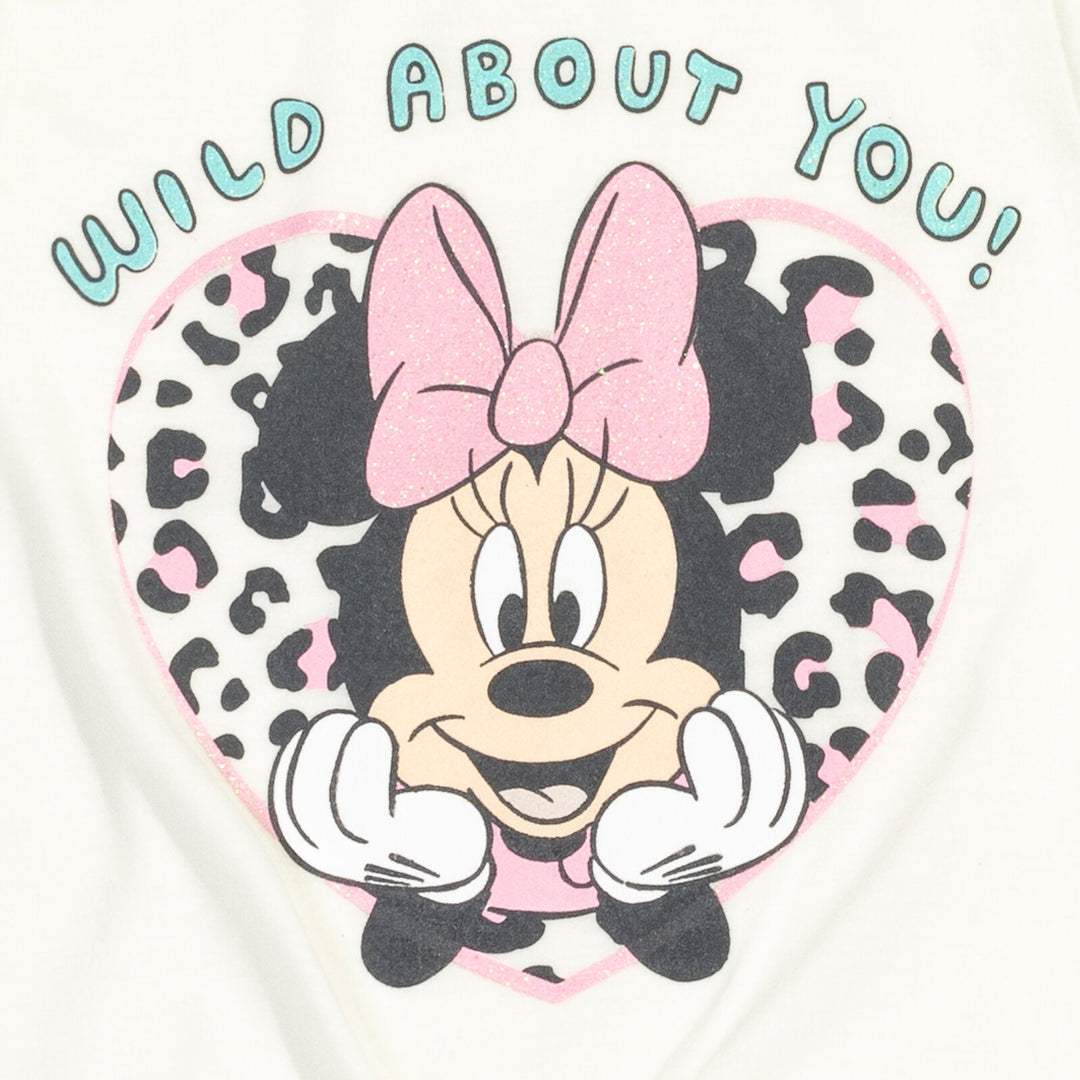 Disney Minnie Mouse 3 Piece Outfit Set: Peplum Graphic T-Shirt Tank Top Bike Shorts - imagikids