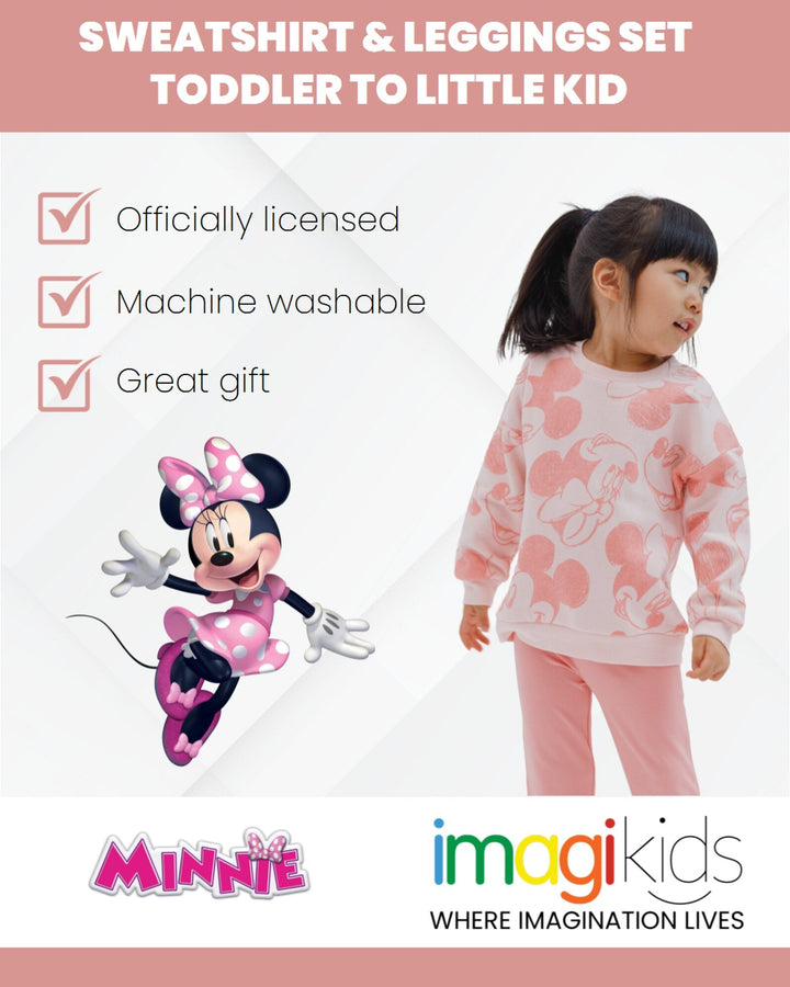 Disney Minnie Mouse Fleece Sweatshirt and Leggings Outfit Set - imagikids