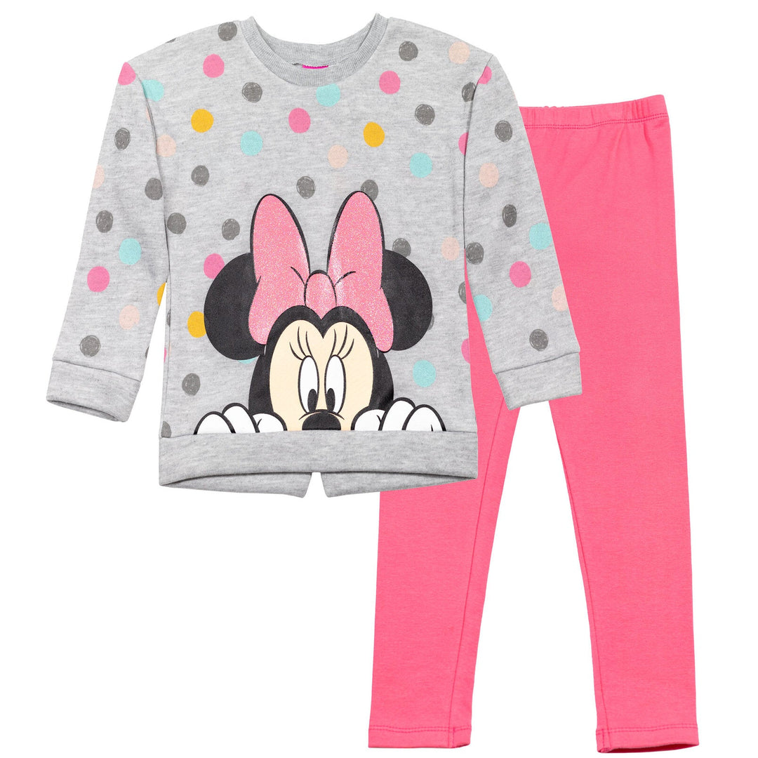 Disney Minnie Mouse Fleece Sweatshirt and Leggings Outfit Set - imagikids