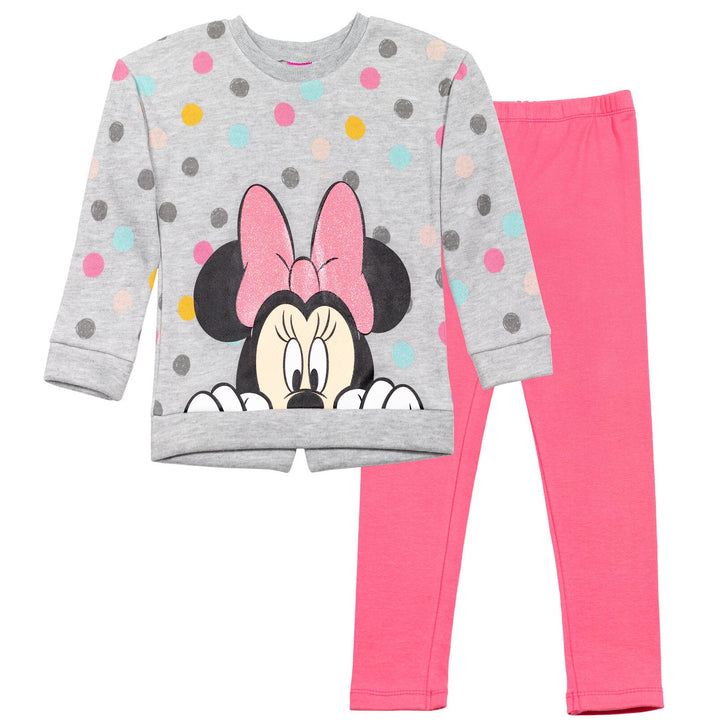 Disney Minnie Mouse Fleece Sweatshirt and Leggings Outfit Set - imagikids