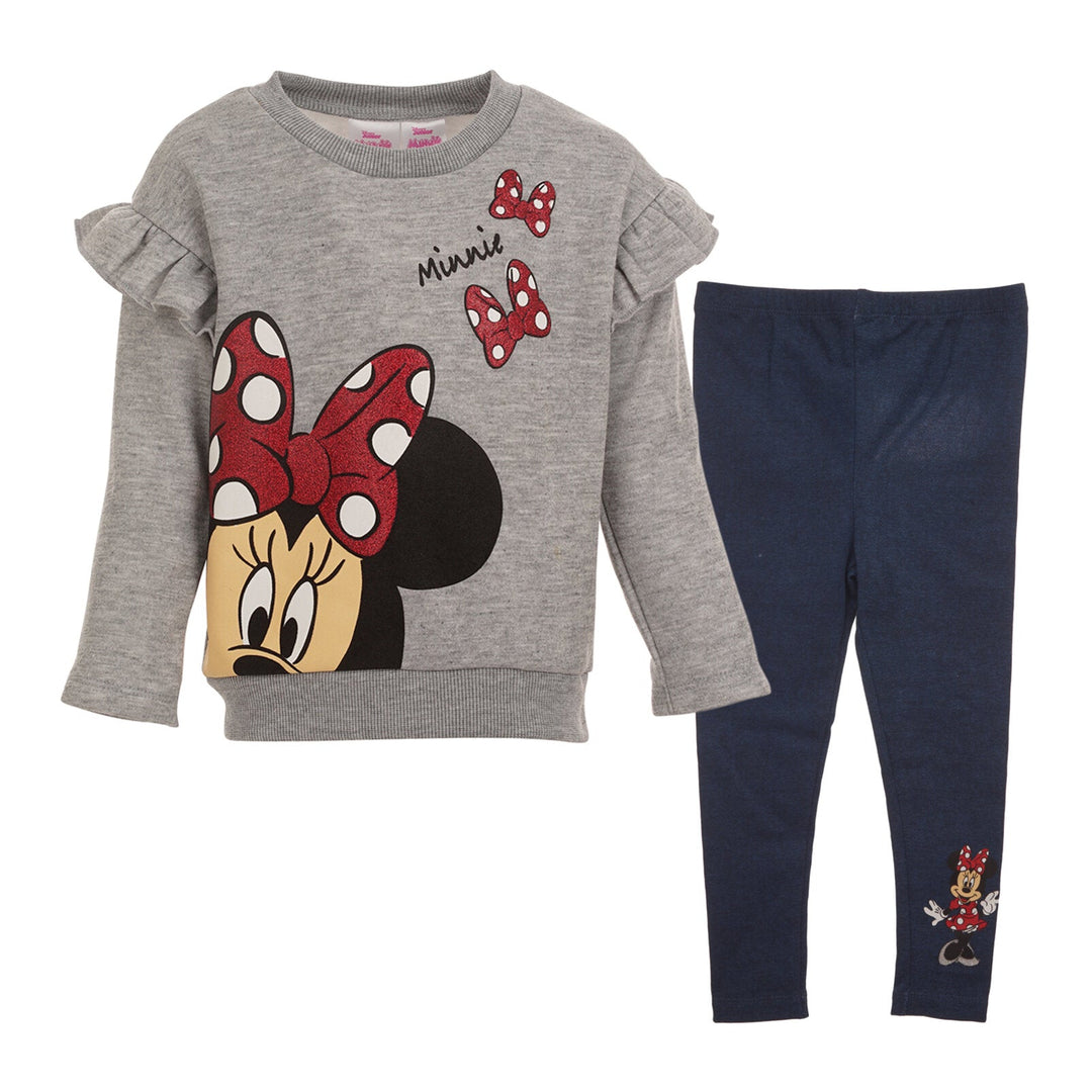 Disney Minnie Mouse Fleece Sweatshirt and Leggings Outfit Set - imagikids