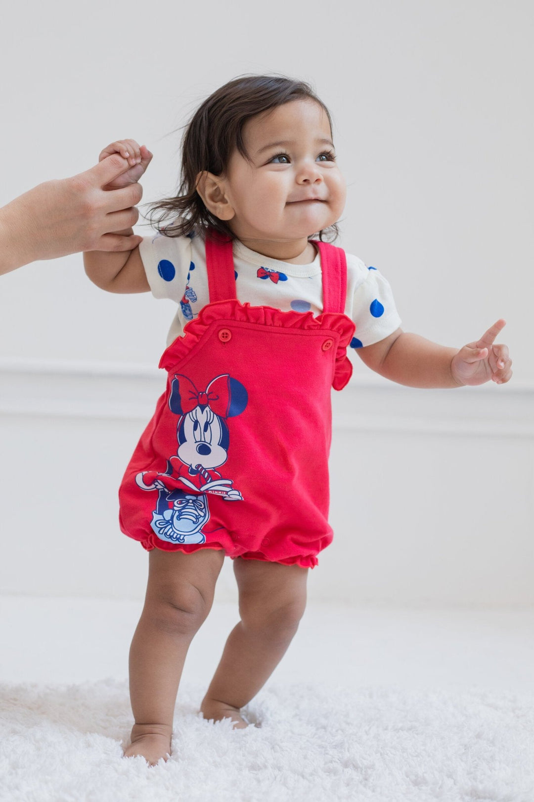 Disney Minnie Mouse French Terry Short Overalls and T-Shirt - imagikids