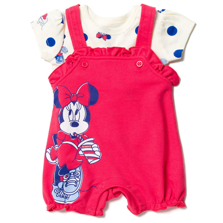 Disney Minnie Mouse French Terry Short Overalls and T-Shirt - imagikids