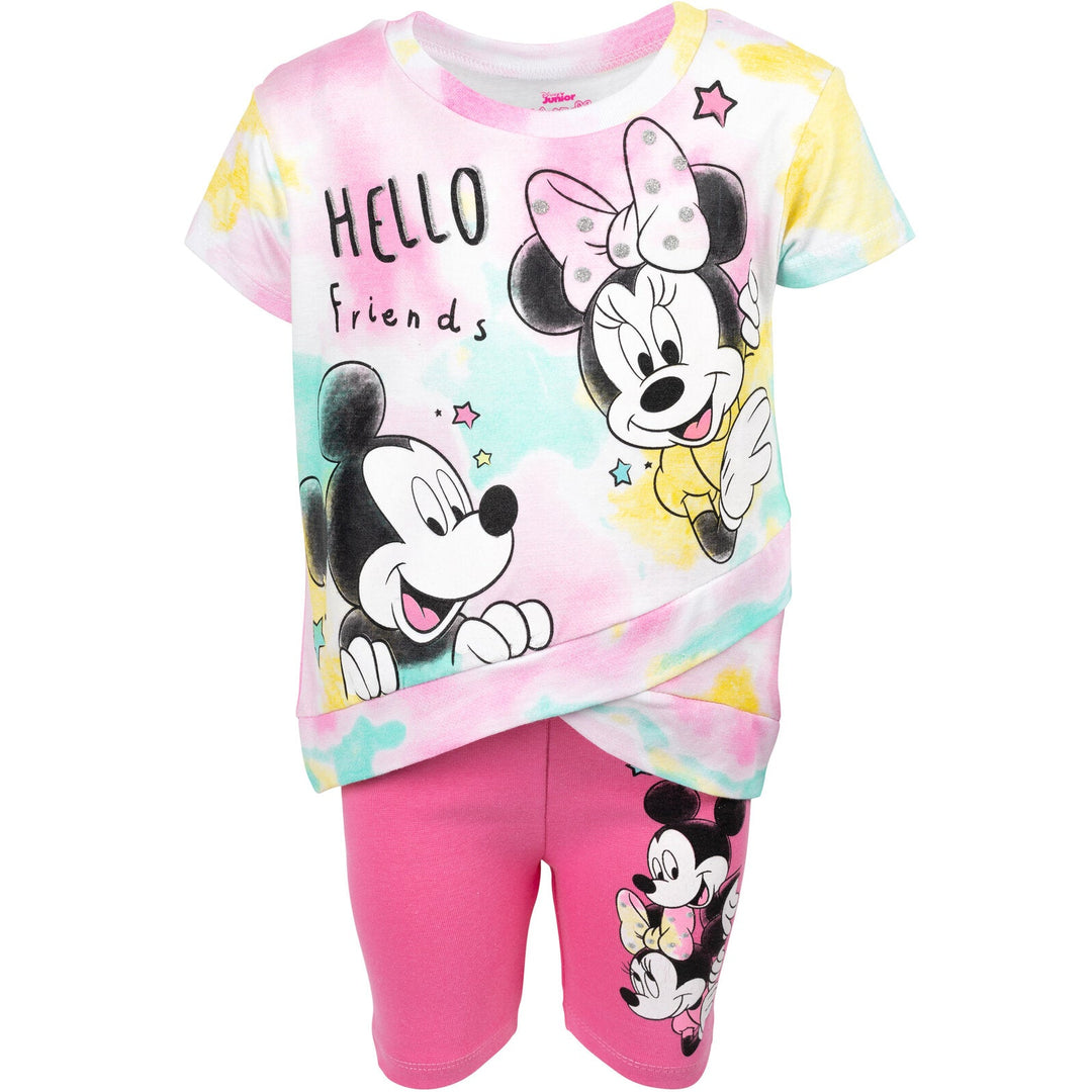 Disney Minnie Mouse Mickey Mouse T-Shirt and Shorts Outfit Set - imagikids