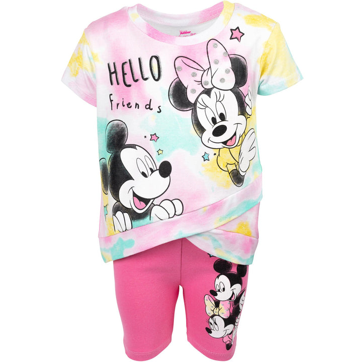 Disney Minnie Mouse Mickey Mouse T-Shirt and Shorts Outfit Set - imagikids