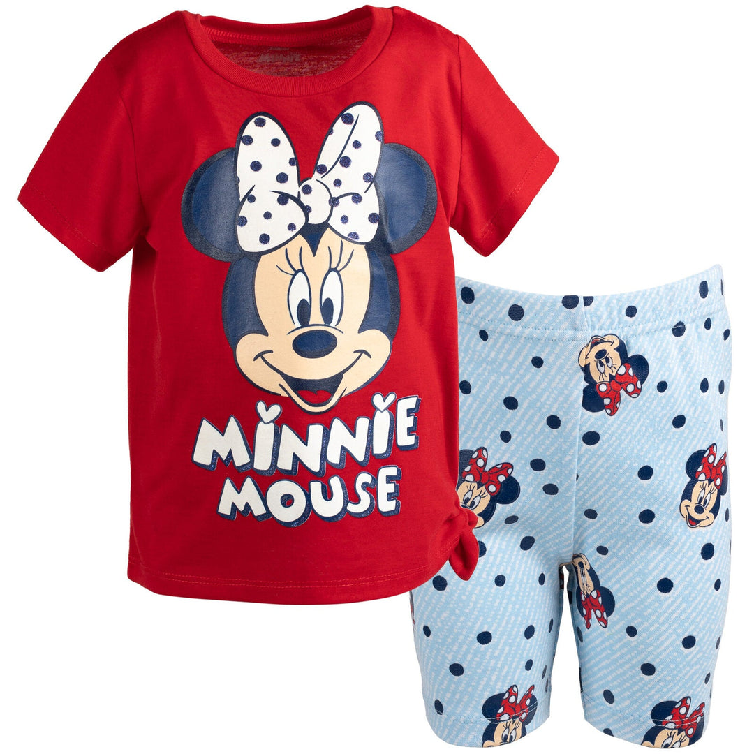 Disney Minnie Mouse Mickey Mouse T-Shirt and Shorts Outfit Set - imagikids