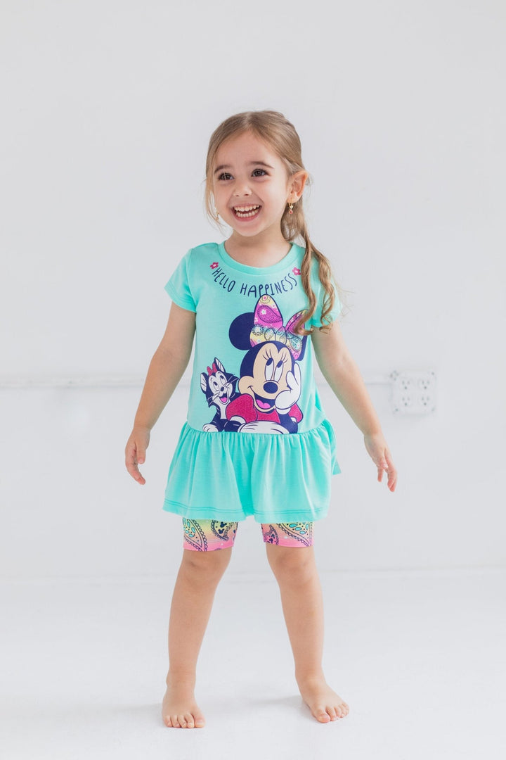 Disney Minnie Mouse Mickey Mouse T-Shirt and Shorts Outfit Set - imagikids