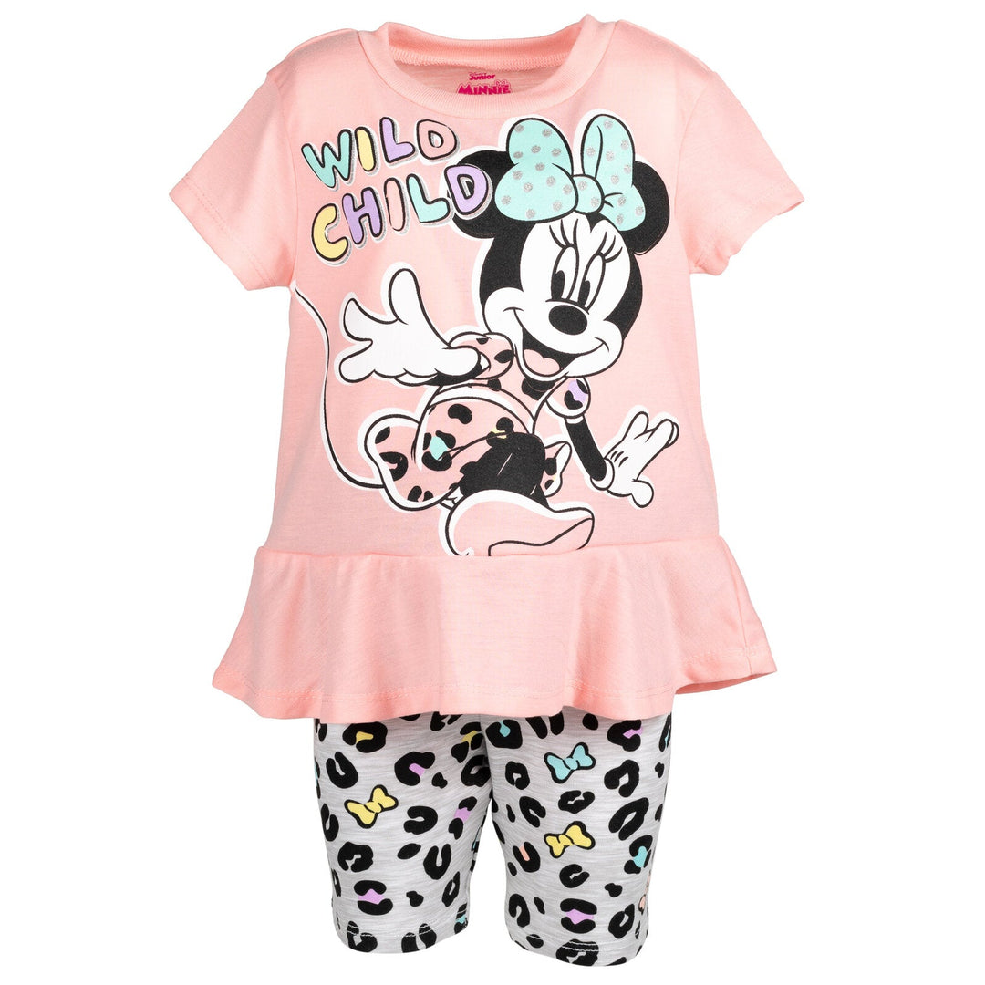 Disney Minnie Mouse Mickey Mouse T-Shirt and Shorts Outfit Set - imagikids