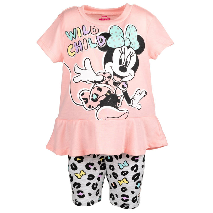 Disney Minnie Mouse Mickey Mouse T-Shirt and Shorts Outfit Set - imagikids