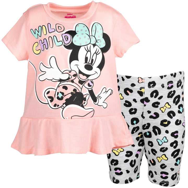 Disney Minnie Mouse Mickey Mouse T-Shirt and Shorts Outfit Set - imagikids