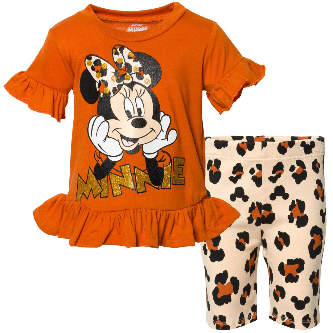 Disney Minnie Mouse Mickey Mouse T-Shirt and Shorts Outfit Set - imagikids