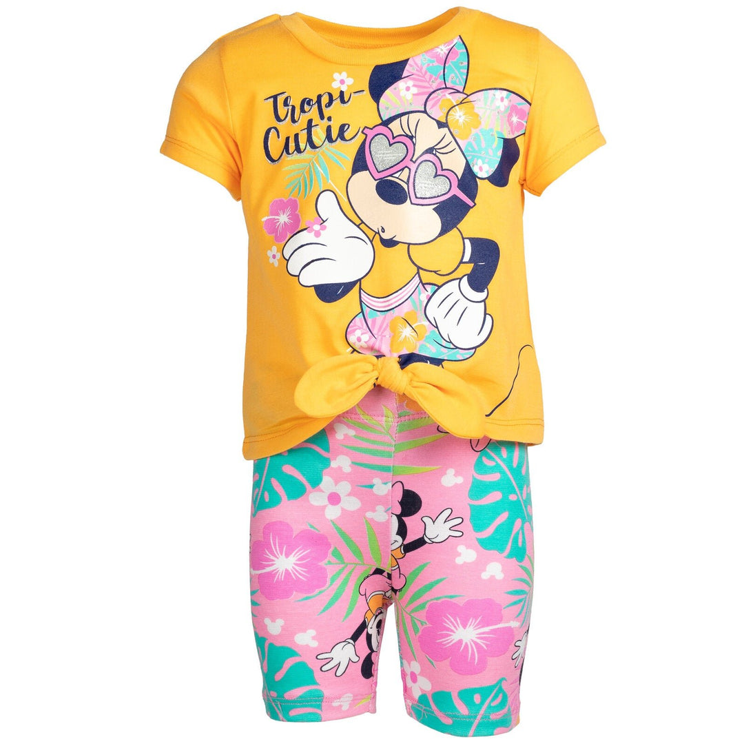 Disney Minnie Mouse Mickey Mouse T-Shirt and Shorts Outfit Set - imagikids