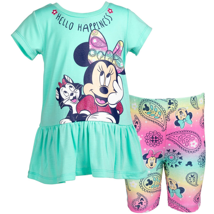 Disney Minnie Mouse Mickey Mouse T-Shirt and Shorts Outfit Set - imagikids