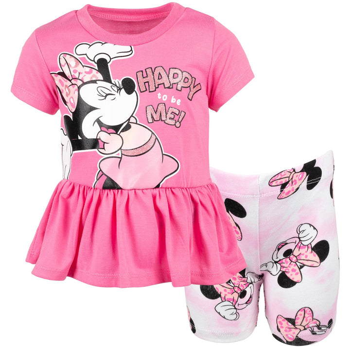 Disney Minnie Mouse Mickey Mouse T-Shirt and Shorts Outfit Set - imagikids