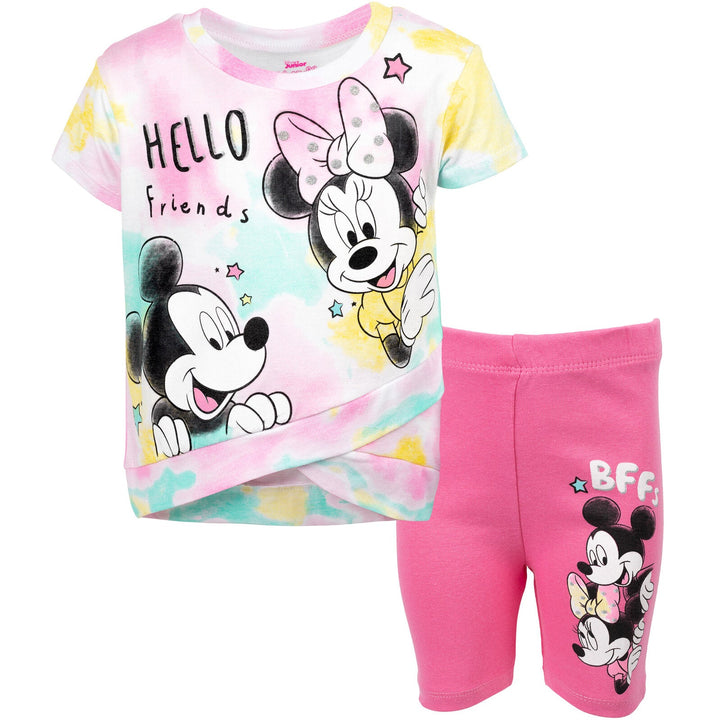 Disney Minnie Mouse Mickey Mouse T-Shirt and Shorts Outfit Set - imagikids