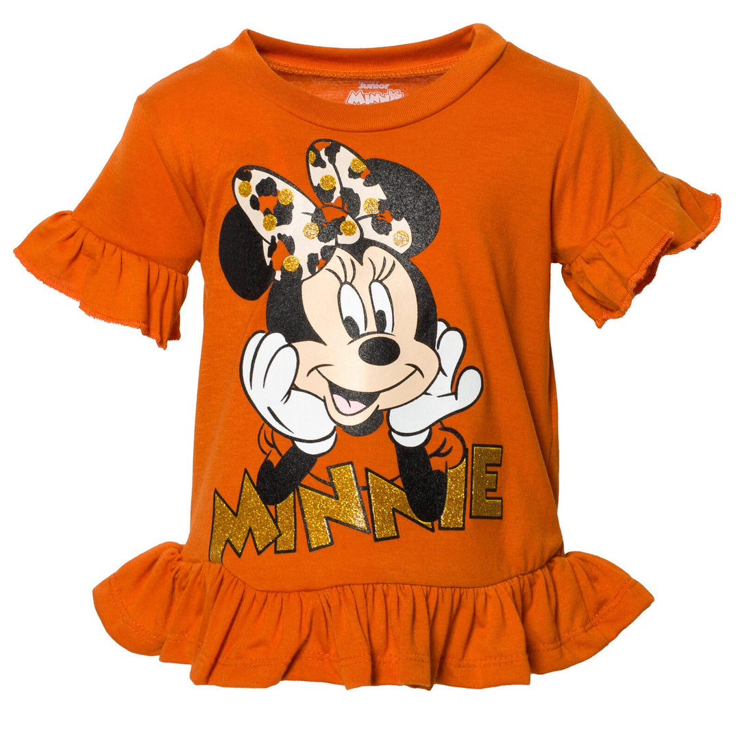 Disney Minnie Mouse Peplum T-Shirt and Bike Shorts Outfit Set - imagikids