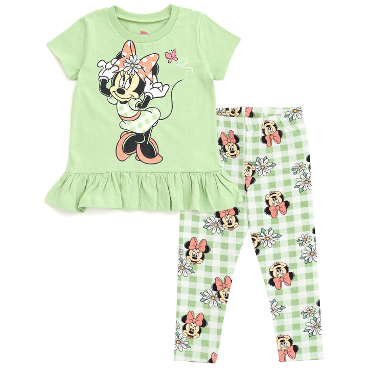 Disney Minnie Mouse Peplum T-Shirt and Leggings Outfit Set - imagikids