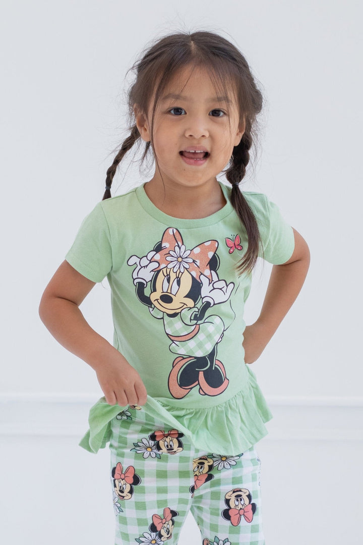 Disney Minnie Mouse Peplum T-Shirt and Leggings Outfit Set - imagikids