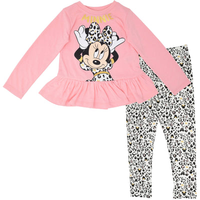 Disney Minnie Mouse Peplum T-Shirt and Leggings Outfit Set - imagikids