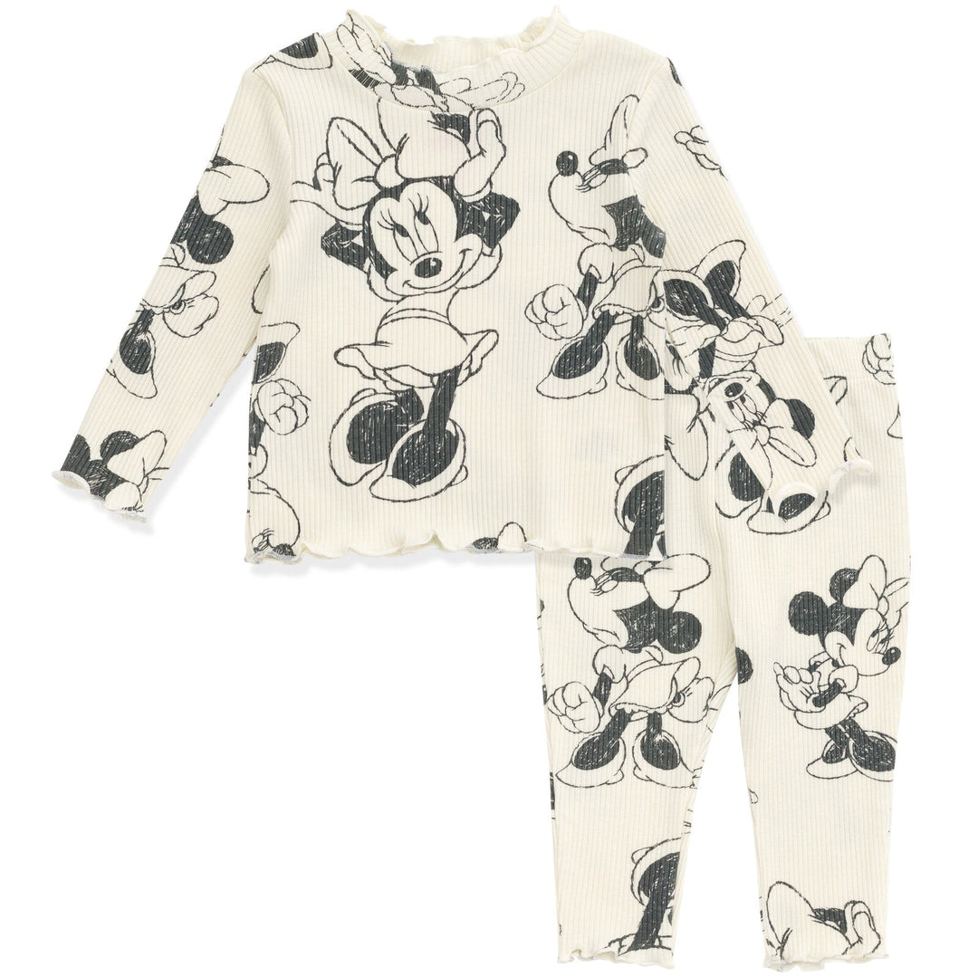 Disney Minnie Mouse Peplum T-Shirt and Pants Outfit Set - imagikids