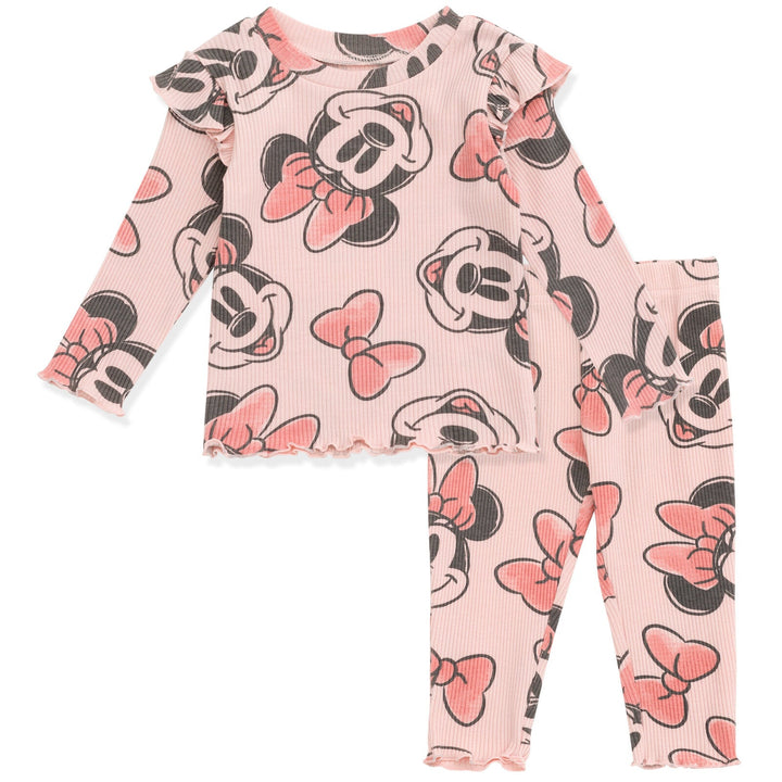 Disney Minnie Mouse Peplum T-Shirt and Pants Outfit Set - imagikids