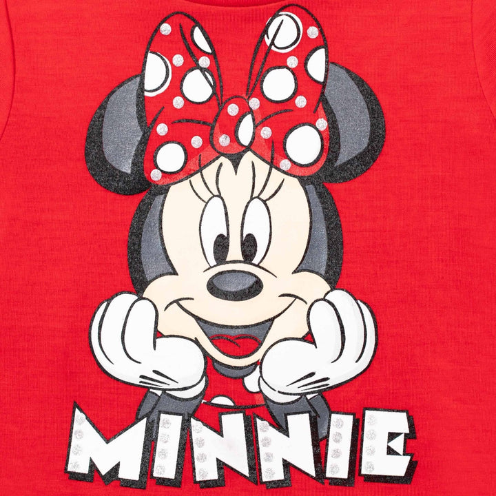 Disney Minnie Mouse Peplum T-Shirt Leggings and Scrunchie 3 Piece Outfit Set - imagikids