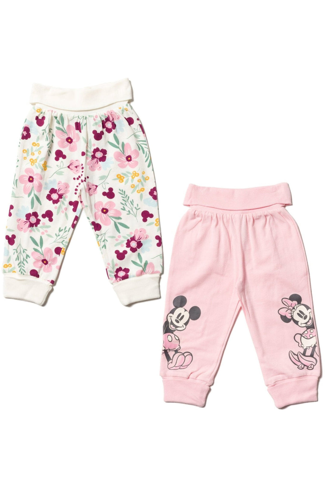 Disney Minnie Mouse Princess Little Mermaid Cinderella Belle Jasmine Baby Girls 2 Pack Pants Newborn to Infant - imagikids