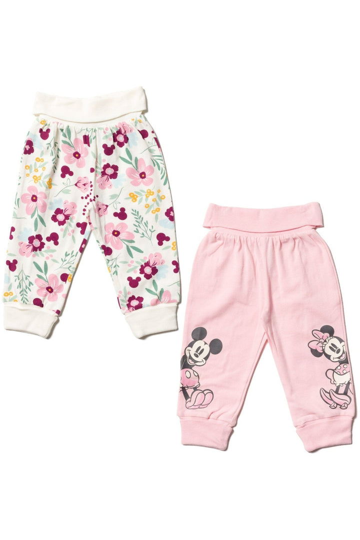 Disney Minnie Mouse Princess Little Mermaid Cinderella Belle Jasmine Baby Girls 2 Pack Pants Newborn to Infant - imagikids