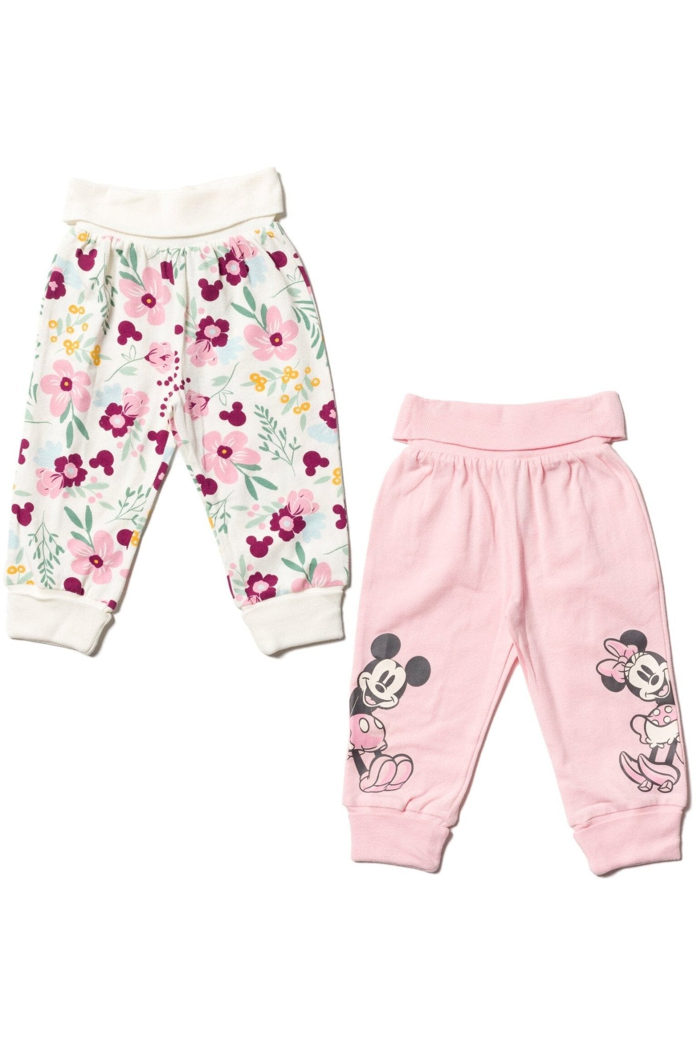 Disney Minnie Mouse Princess Little Mermaid Cinderella Belle Jasmine Baby Girls 2 Pack Pants Newborn to Infant - imagikids