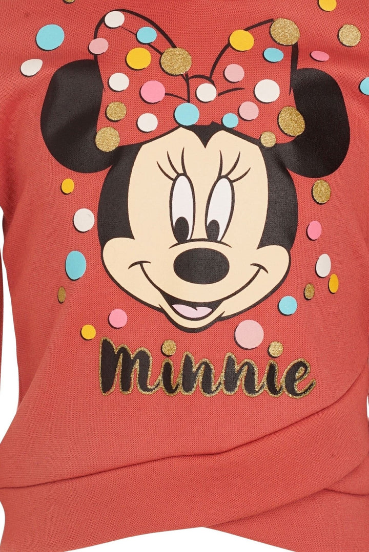 Disney Minnie Mouse Pullover Crossover Fleece Hoodie and Leggings Outfit Set - imagikids