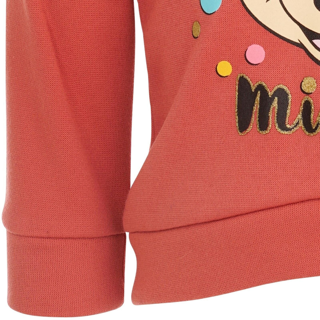 Disney Minnie Mouse Pullover Crossover Fleece Hoodie and Leggings Outfit Set - imagikids