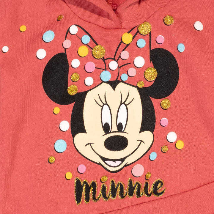 Disney Minnie Mouse Pullover Crossover Fleece Hoodie and Leggings Outfit Set - imagikids