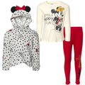 Disney Minnie Mouse Pullover Crossover Fleece Hoodie T-Shirt and Leggings 3 Piece Outfit Set