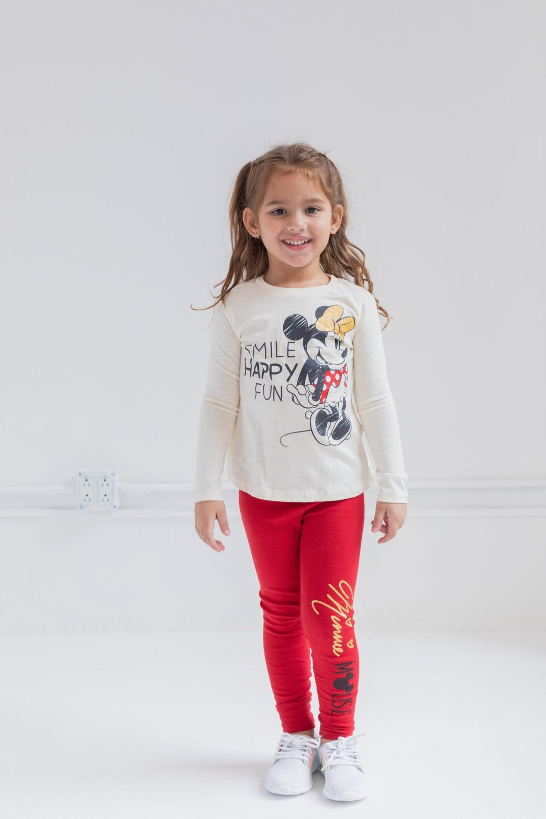 Disney Minnie Mouse Pullover Crossover Fleece Hoodie T-Shirt and Leggings 3 Piece Outfit Set - imagikids