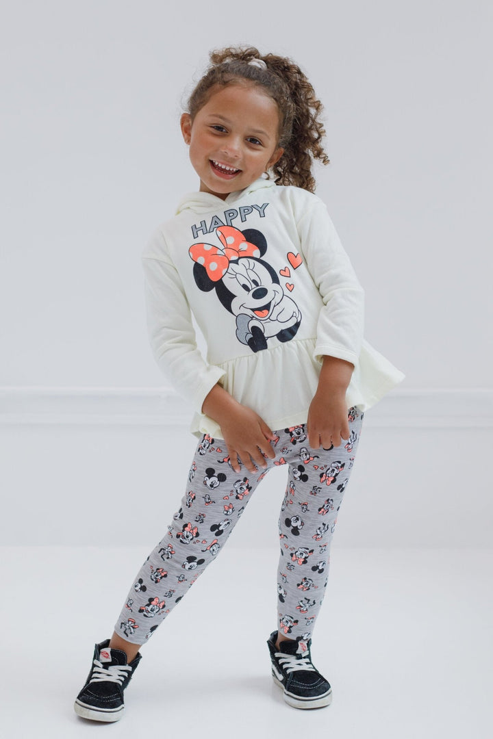 Disney Minnie Mouse Pullover Fleece Hoodie and Leggings Outfit Set - imagikids