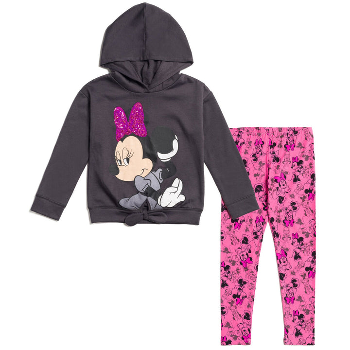 Disney Minnie Mouse Pullover Fleece Hoodie and Leggings Outfit Set - imagikids