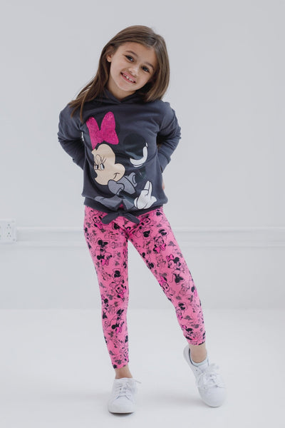 Disney Minnie Mouse Pullover Fleece Hoodie and Leggings Outfit Set - imagikids