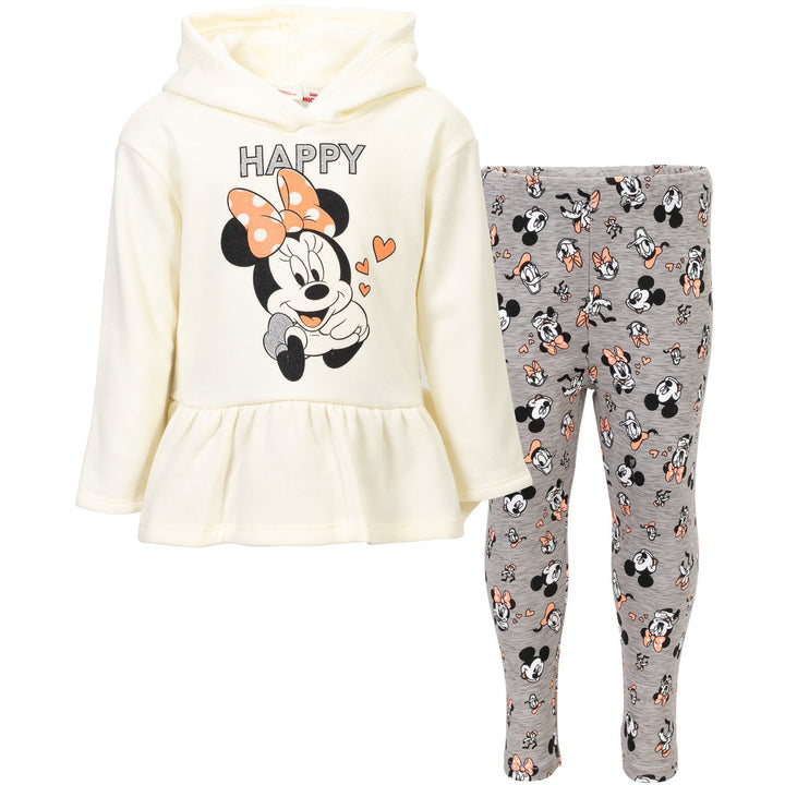 Disney Minnie Mouse Pullover Fleece Hoodie and Leggings Outfit Set - imagikids