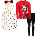 Disney Minnie Mouse Pullover Fleece Hoodie T-Shirt and Leggings 3 Piece Outfit Set