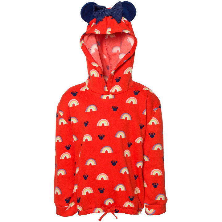 Disney Minnie Mouse Pullover Fleece Hoodie T-Shirt and Leggings 3 Piece Outfit Set - imagikids