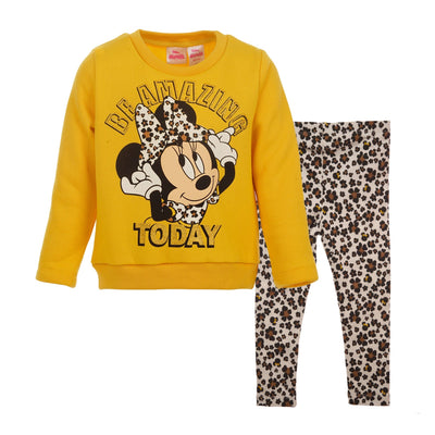 Disney Minnie Mouse Pullover Fleece Sweatshirt and Leggings Outfit Set - imagikids